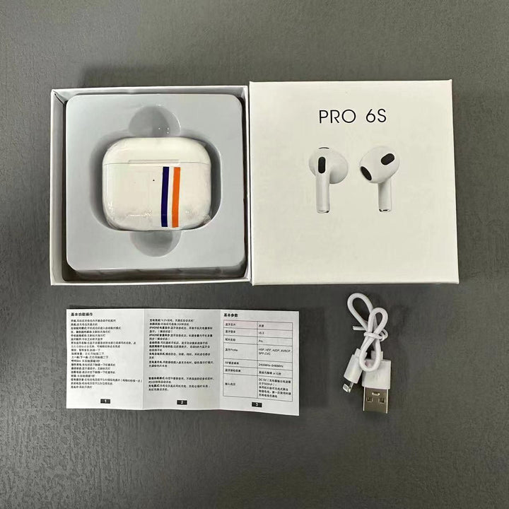 Pro 6S Bluetooth Earbuds – Wireless, Clear Sound & Long Battery_1_image