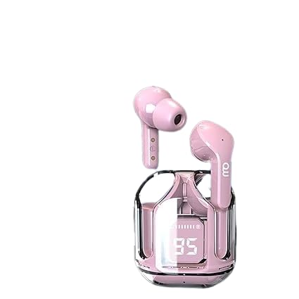 Crystal Wireless Earbuds, 40 Hrs+ Playtime, Transparent Charging Case and LED Digital Display,..._2_image
