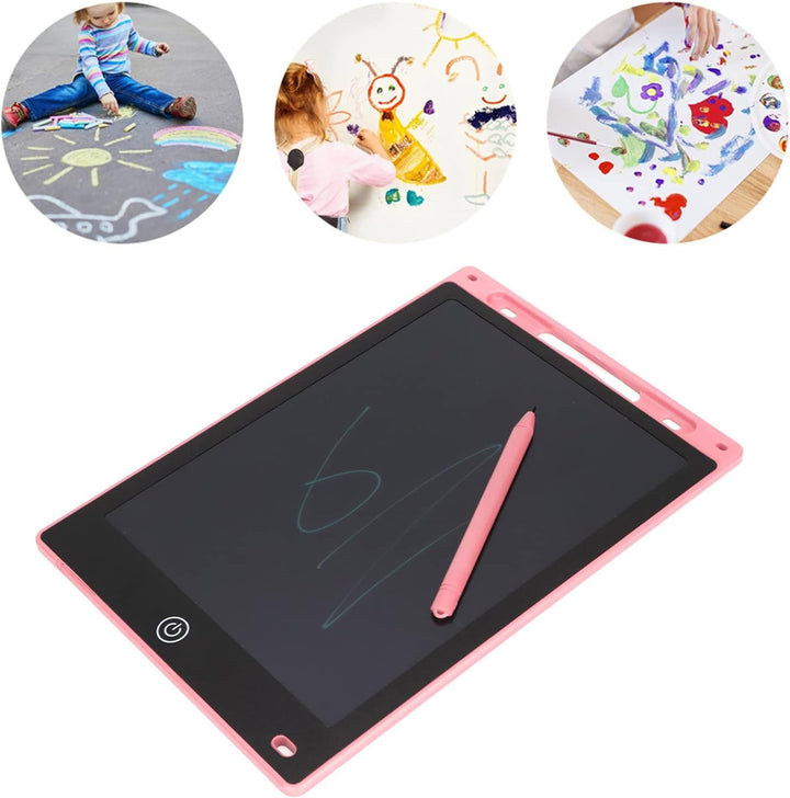 flexman 10 LCD Writing Board, Reusable Notebook with Stylus, 100,000 Times Doodle Board, for Kids Friends Family (Light Pink)_6_image